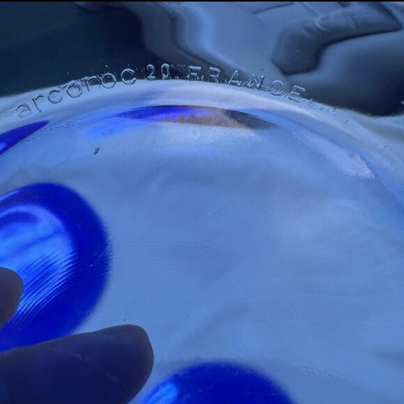 Vintage Arcoroc France Cobalt Blue Glass Plate Dinner & Deserts Plate 7.5" - Picture 3 of 6